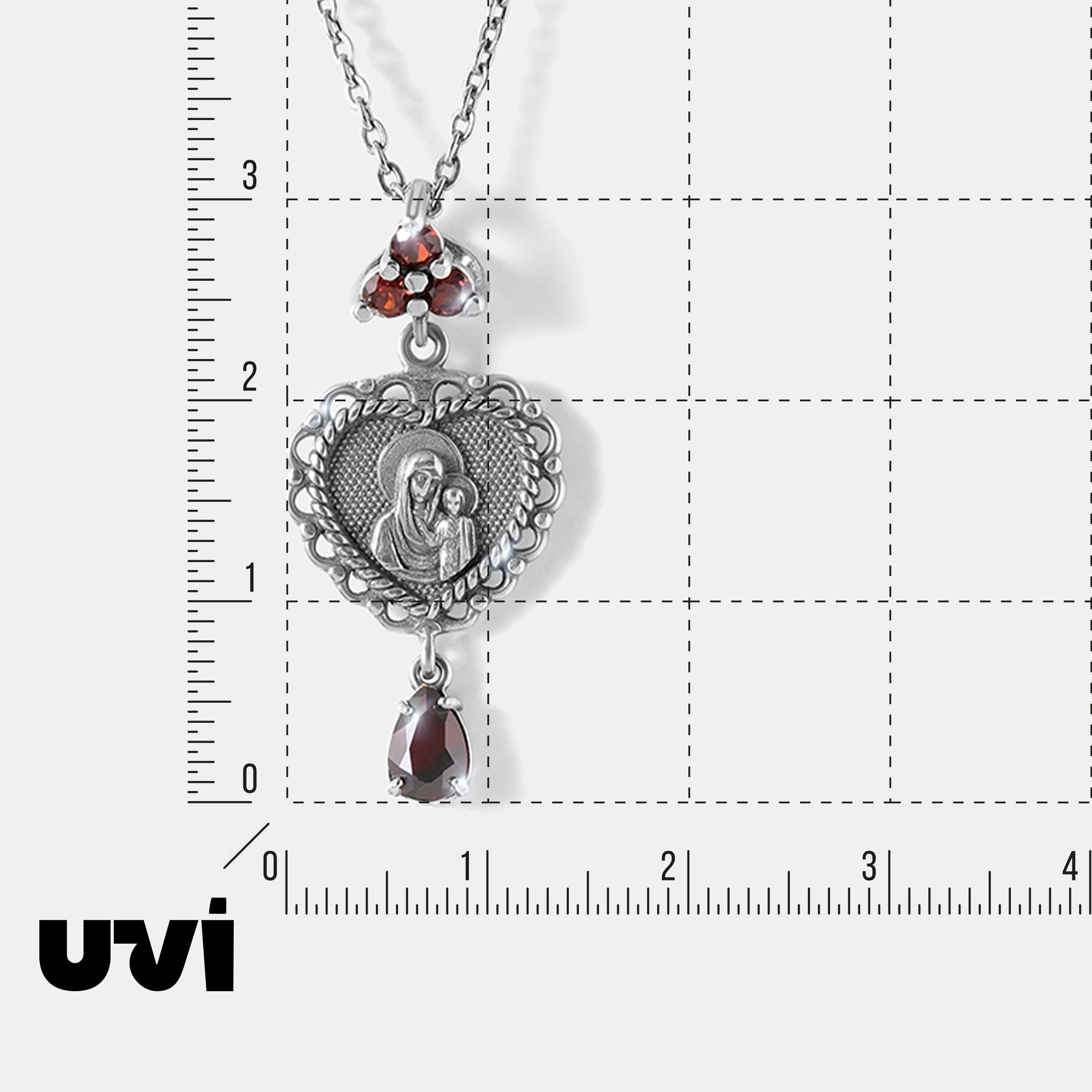 Серебряная подвеска с гранатами "Православная"