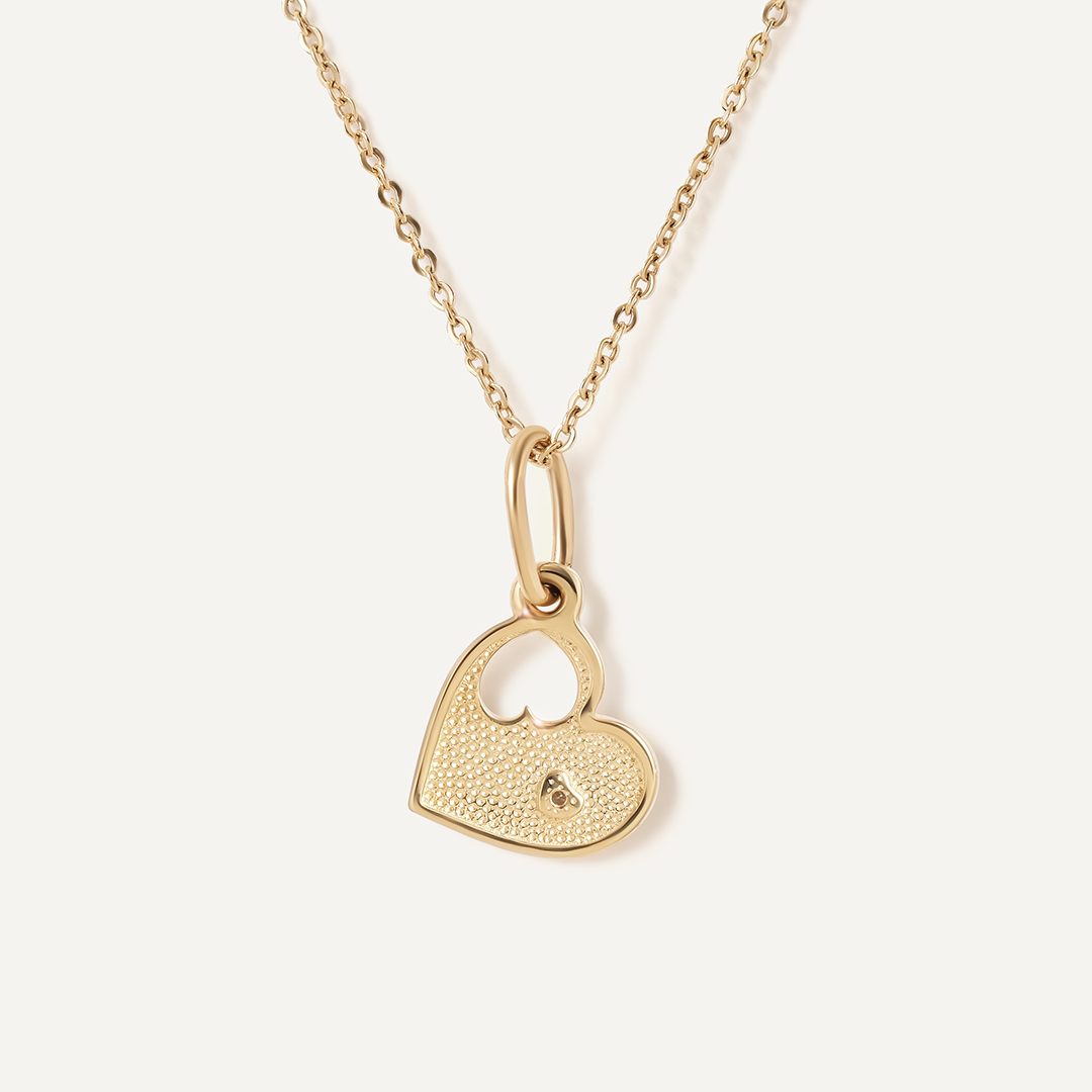 Подвеска из желтого золота с фианитом "Сердце"