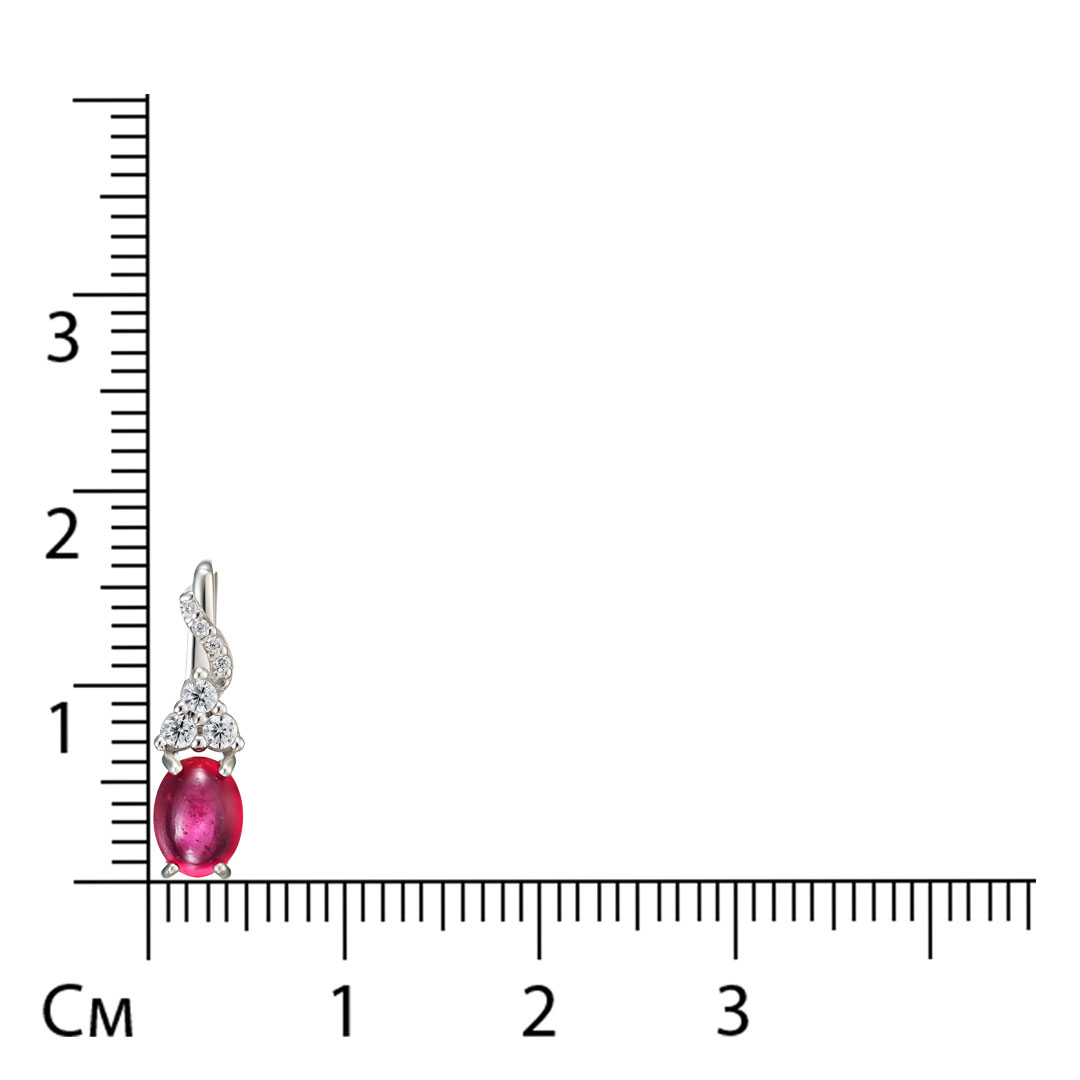 Серебряная подвеска 925 пробы; вставки 7 Фианит бесцв.; 1 Рубин 1,23 F/2