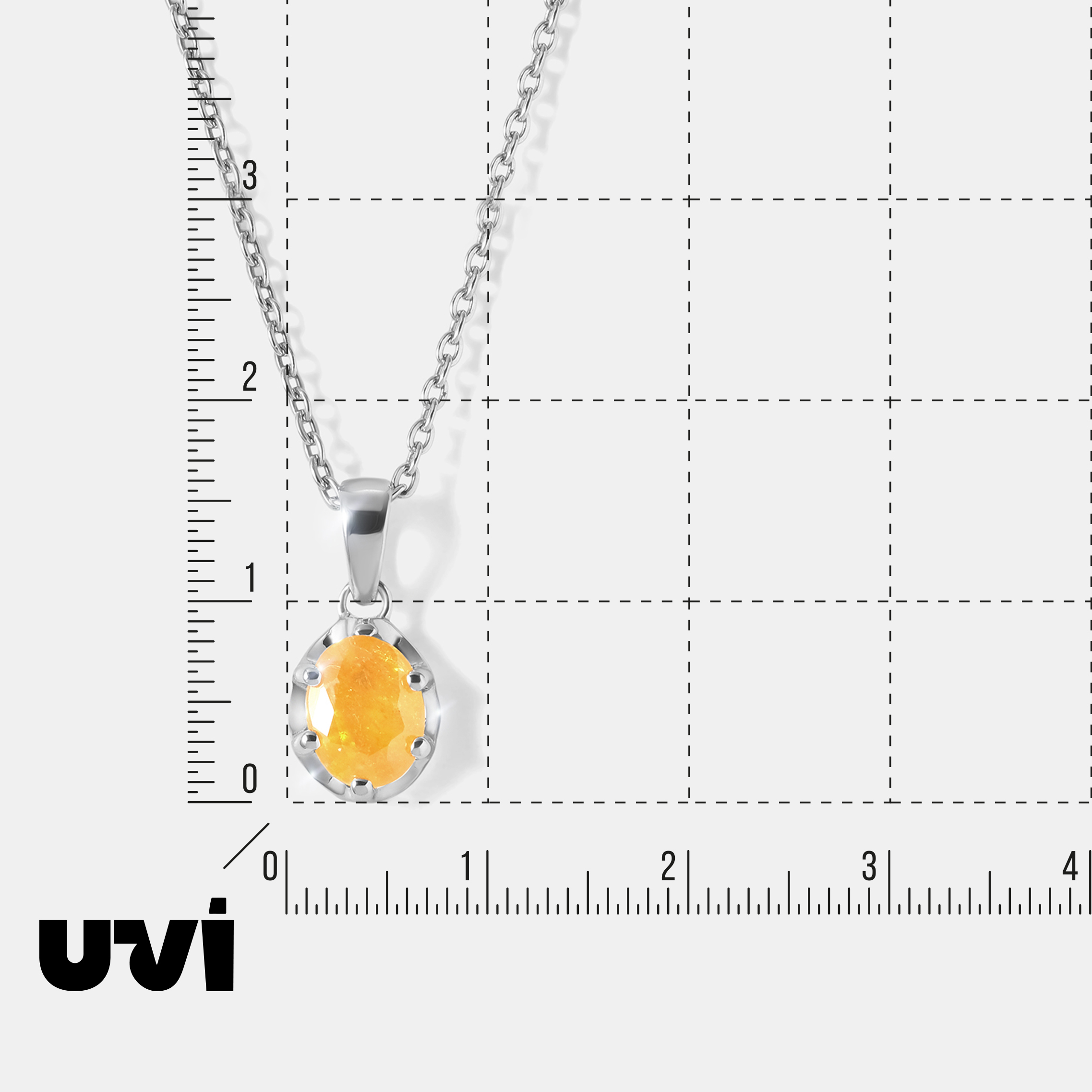 Серебряная подвеска с желтым сапфиром