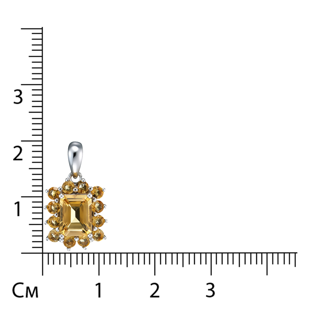 Серебряная подвеска с цитринами