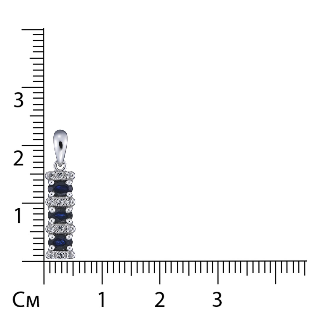 Серебряная подвеска с сапфирами и белыми топазами