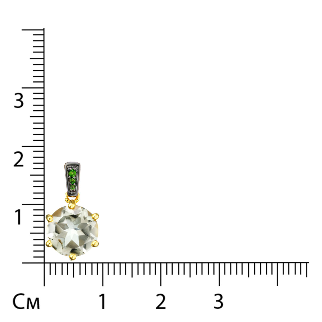 Серебряная подвеска с празиолитом