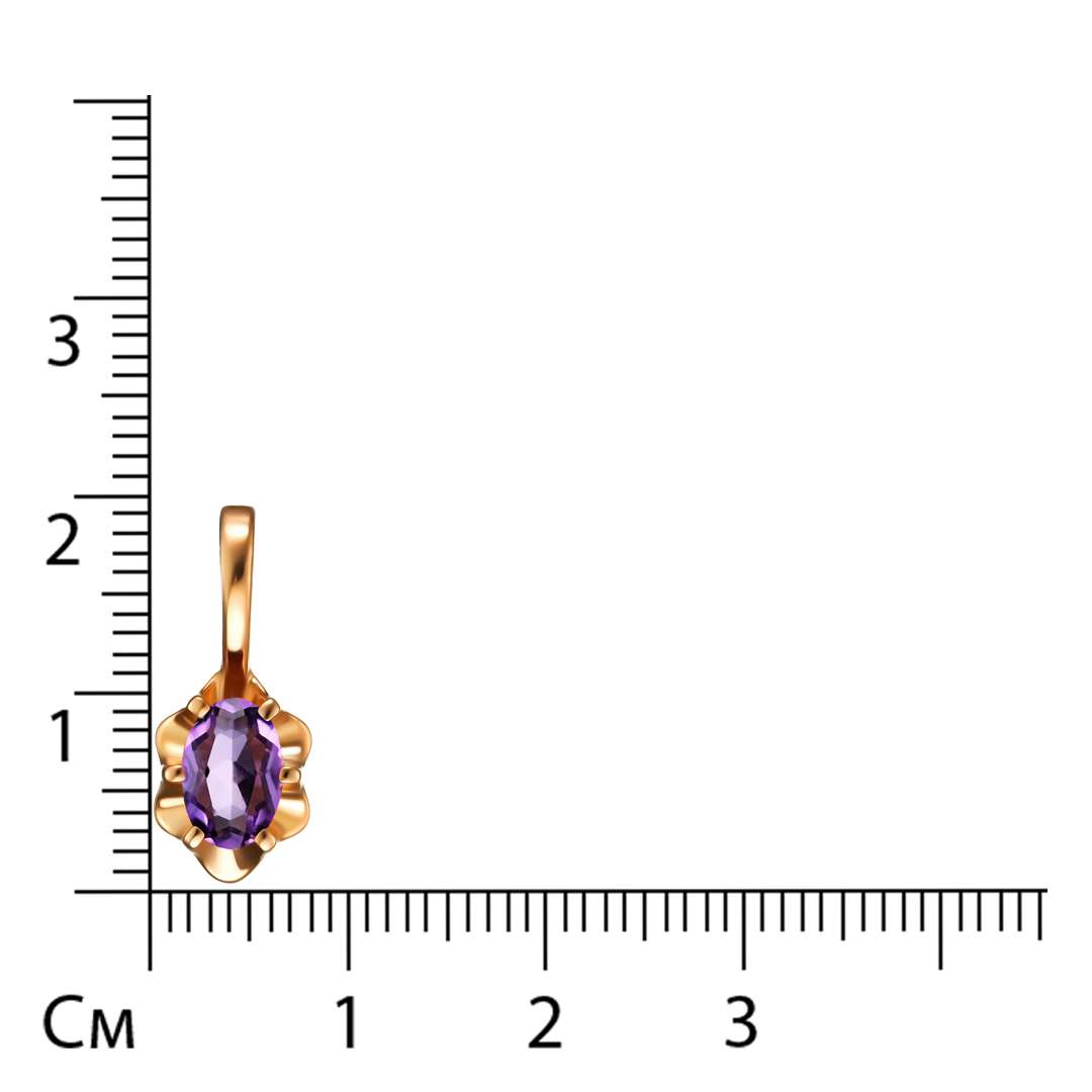 Серебряная подвеска с аметистом "Цветок"