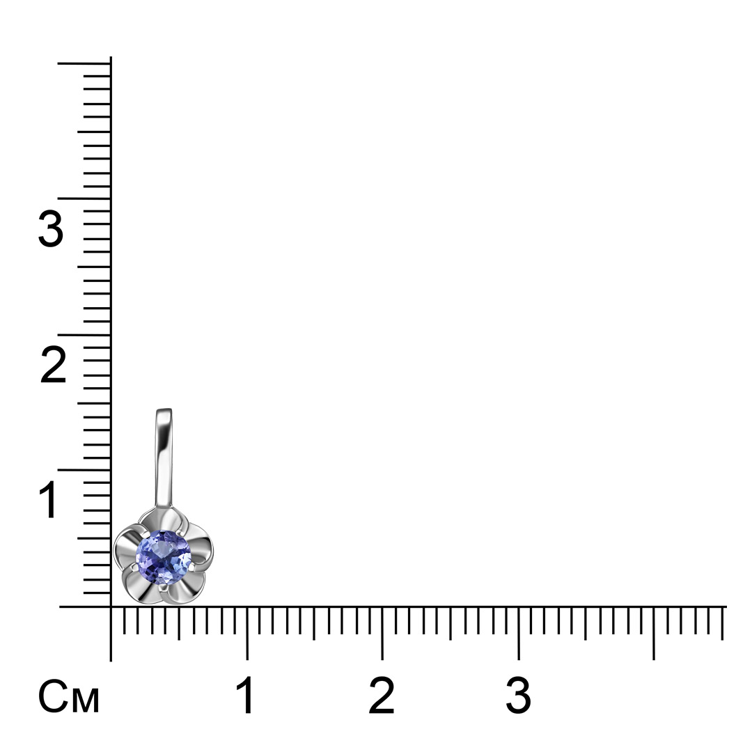 Серебряная подвеска с танзанитом "Цветок"