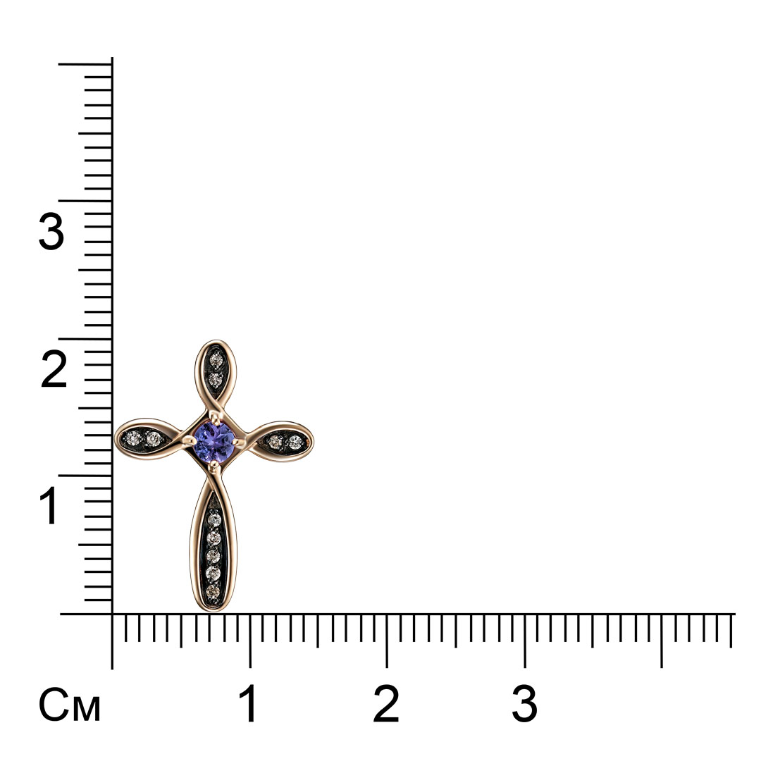 Подвеска-крест из золота с танзанитом "Крест"