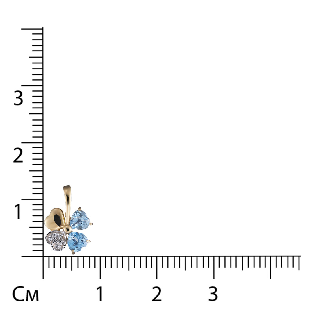 Подвеска из золота с топазом "Клевер"