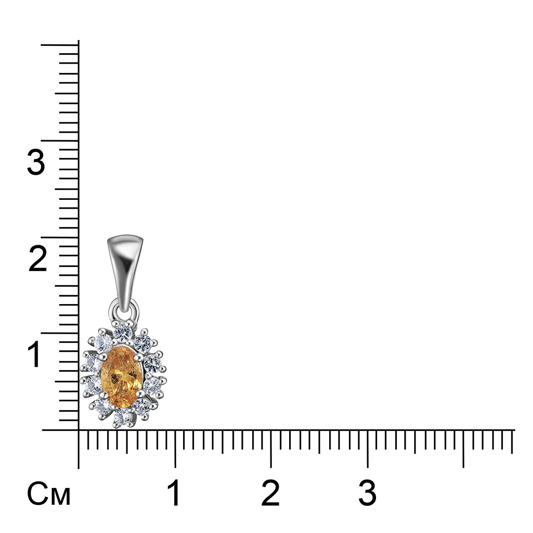 Серебряная подвеска со спессартином