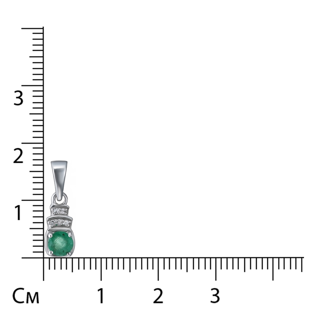 Серебряная подвеска с изумрудом