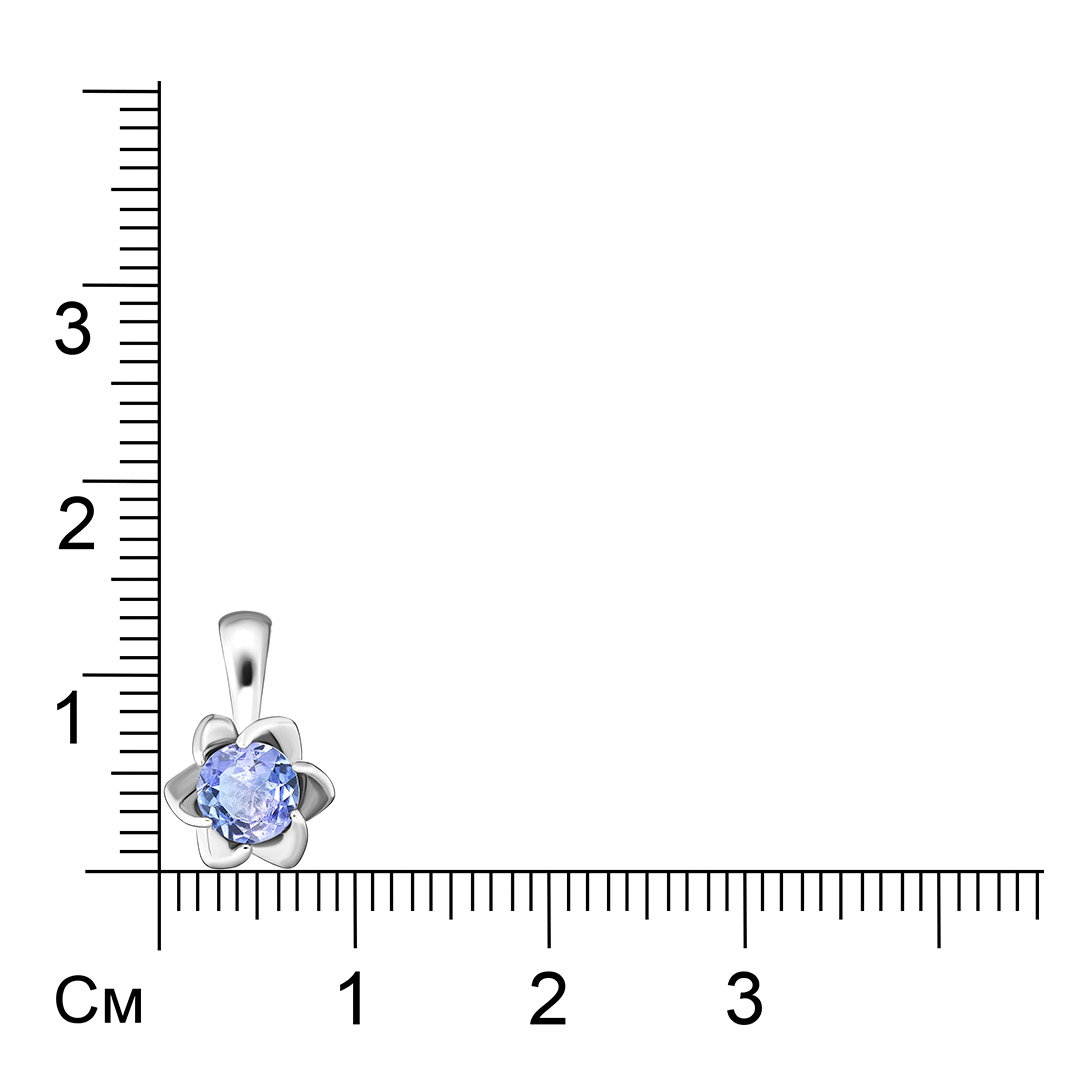 Серебряная подвеска с танзанитом "Цветок"