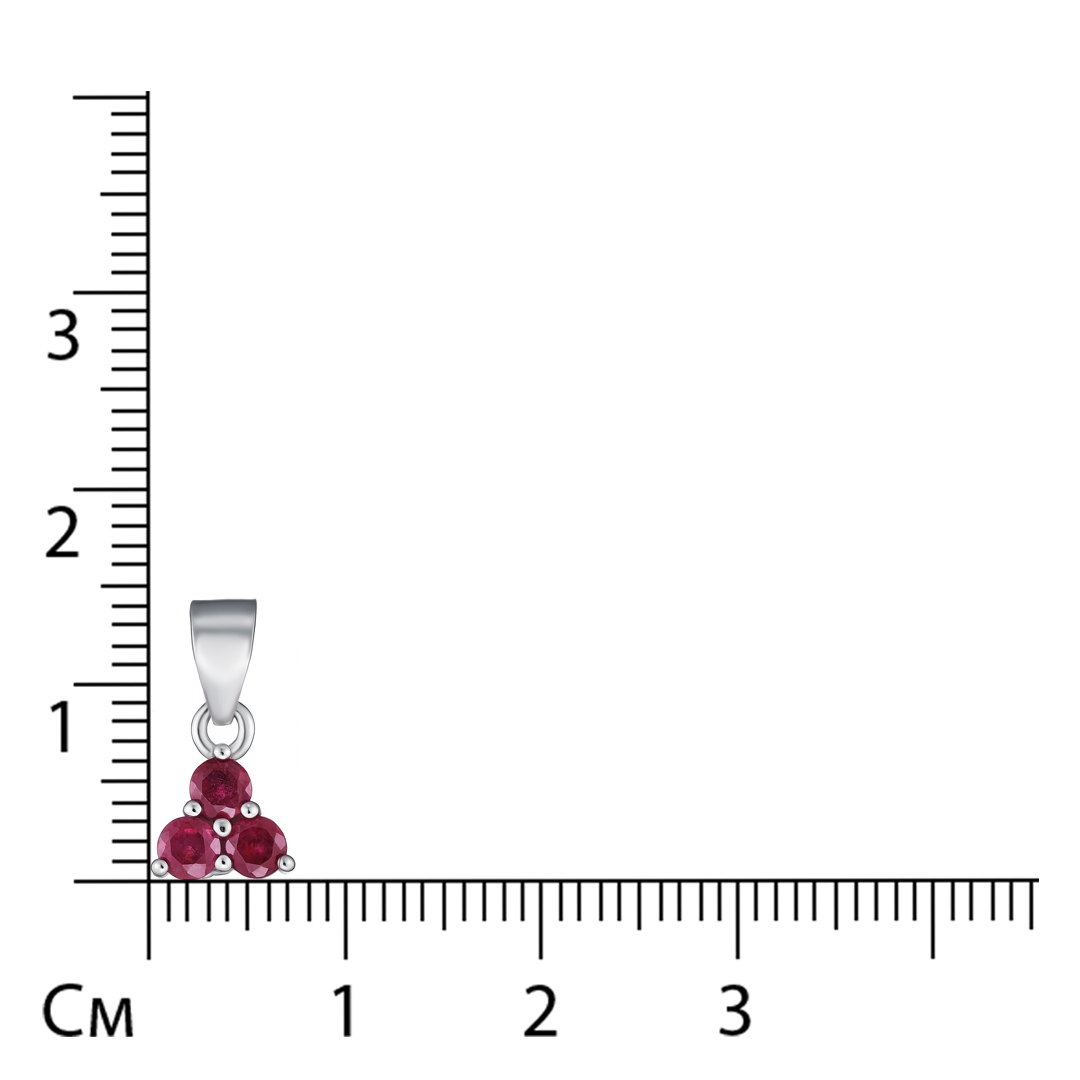 Серебряная подвеска с рубинами