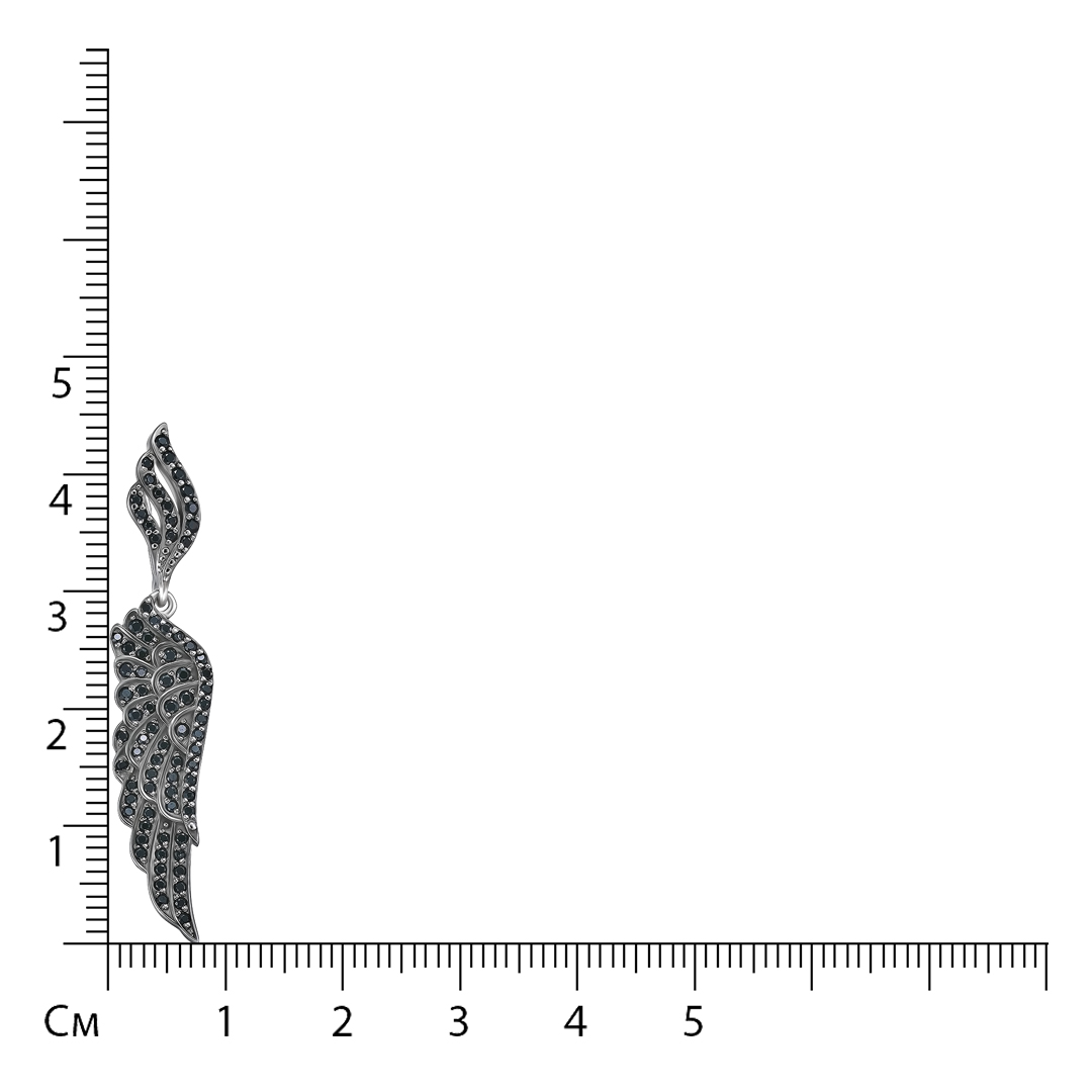 Серебряная подвеска со шпинелью "Крыло"
