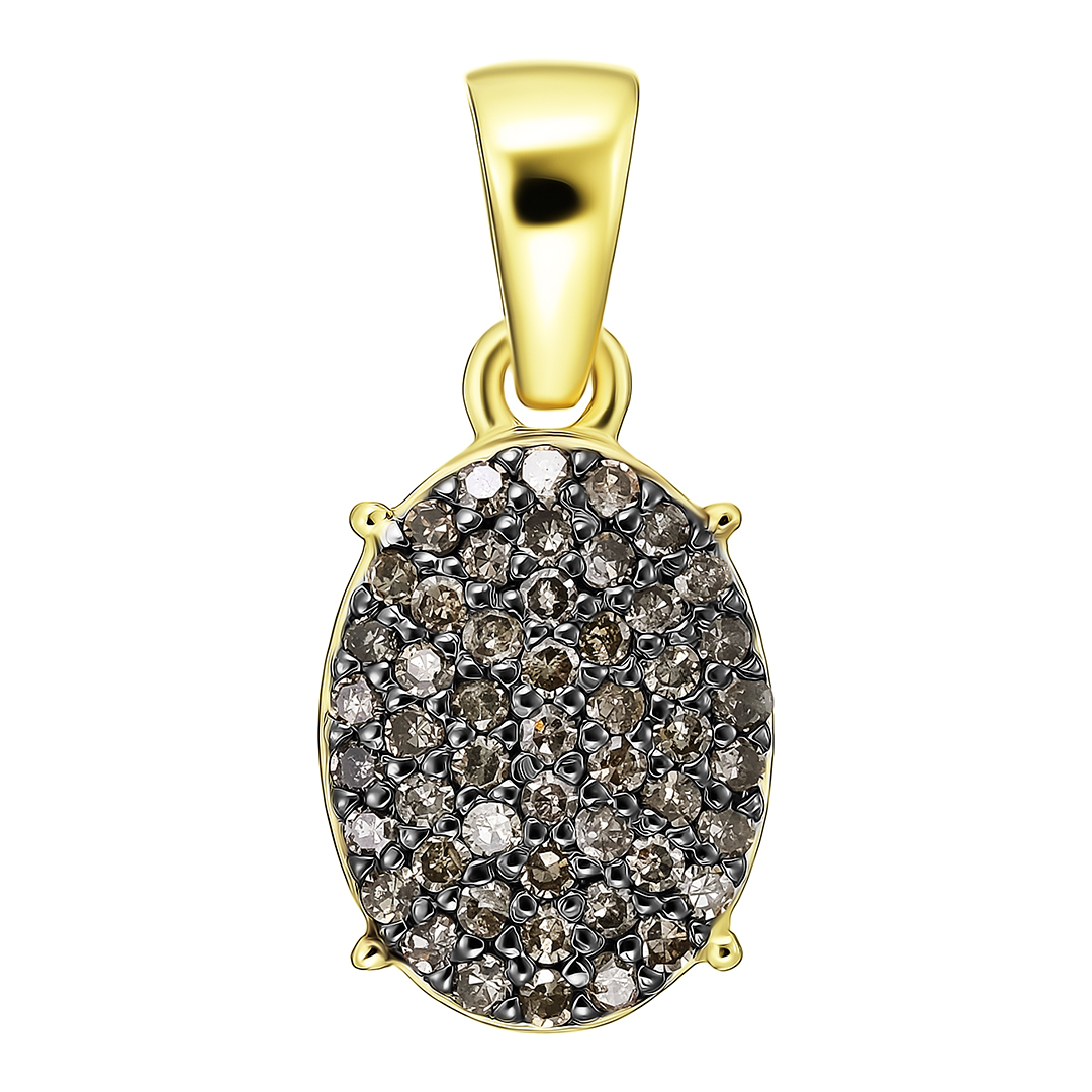 Серебряная подвеска 925 пробы; родий черный; вставки 51 Бр.кор.(R)Кр-17 0,32ct 4/3;