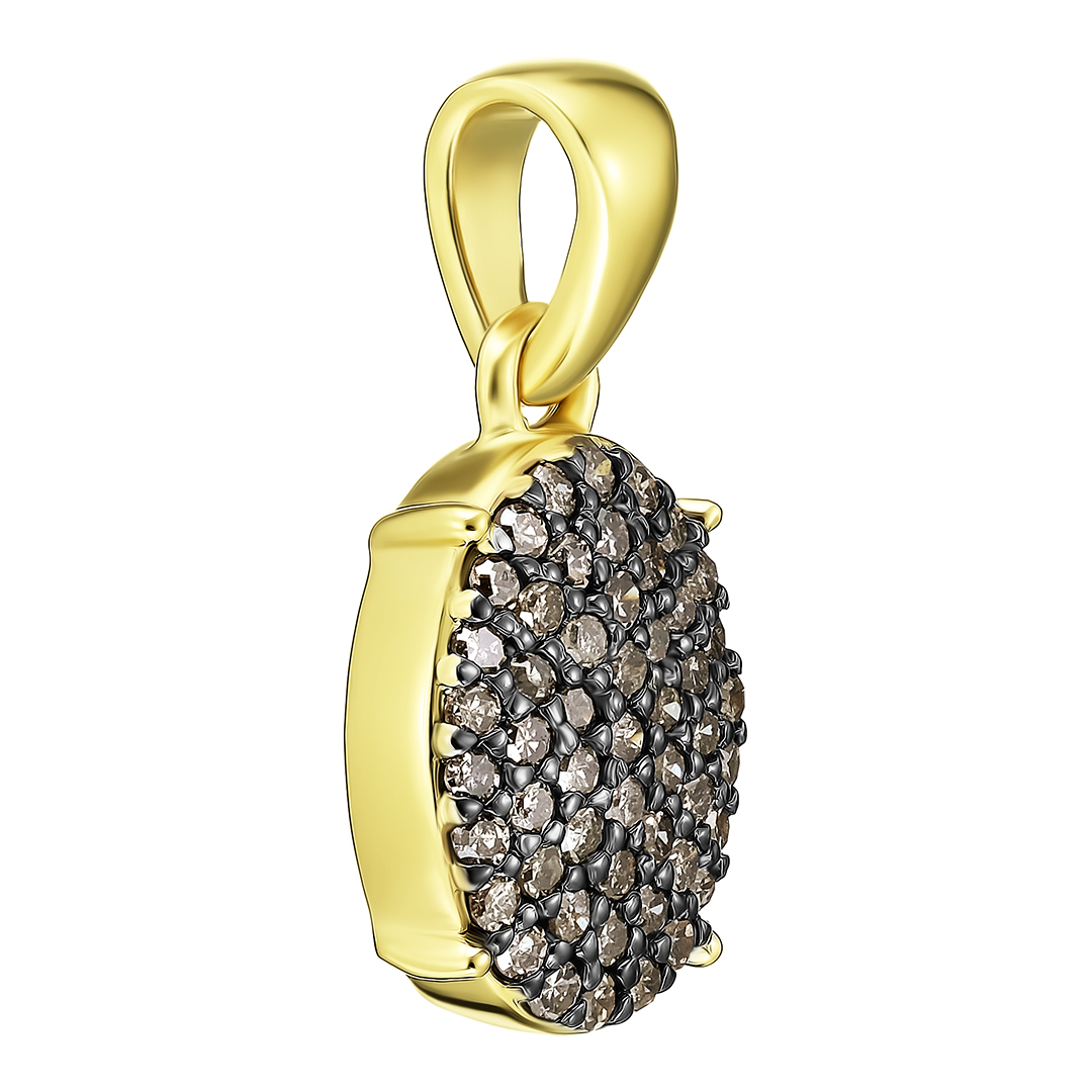 Серебряная подвеска 925 пробы; родий черный; вставки 51 Бр.кор.(R)Кр-17 0,32ct 4/3;