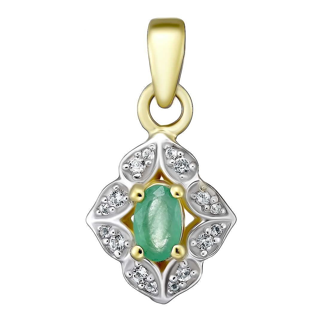 Серебряная подвеска с изумрудом