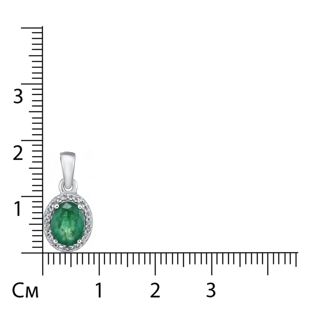 Серебряная подвеска с изумрудом