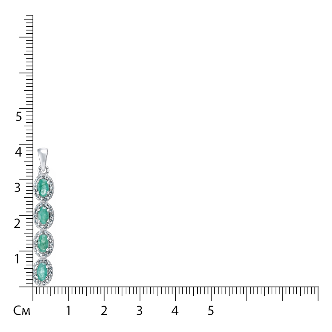 Серебряная подвеска с изумрудами