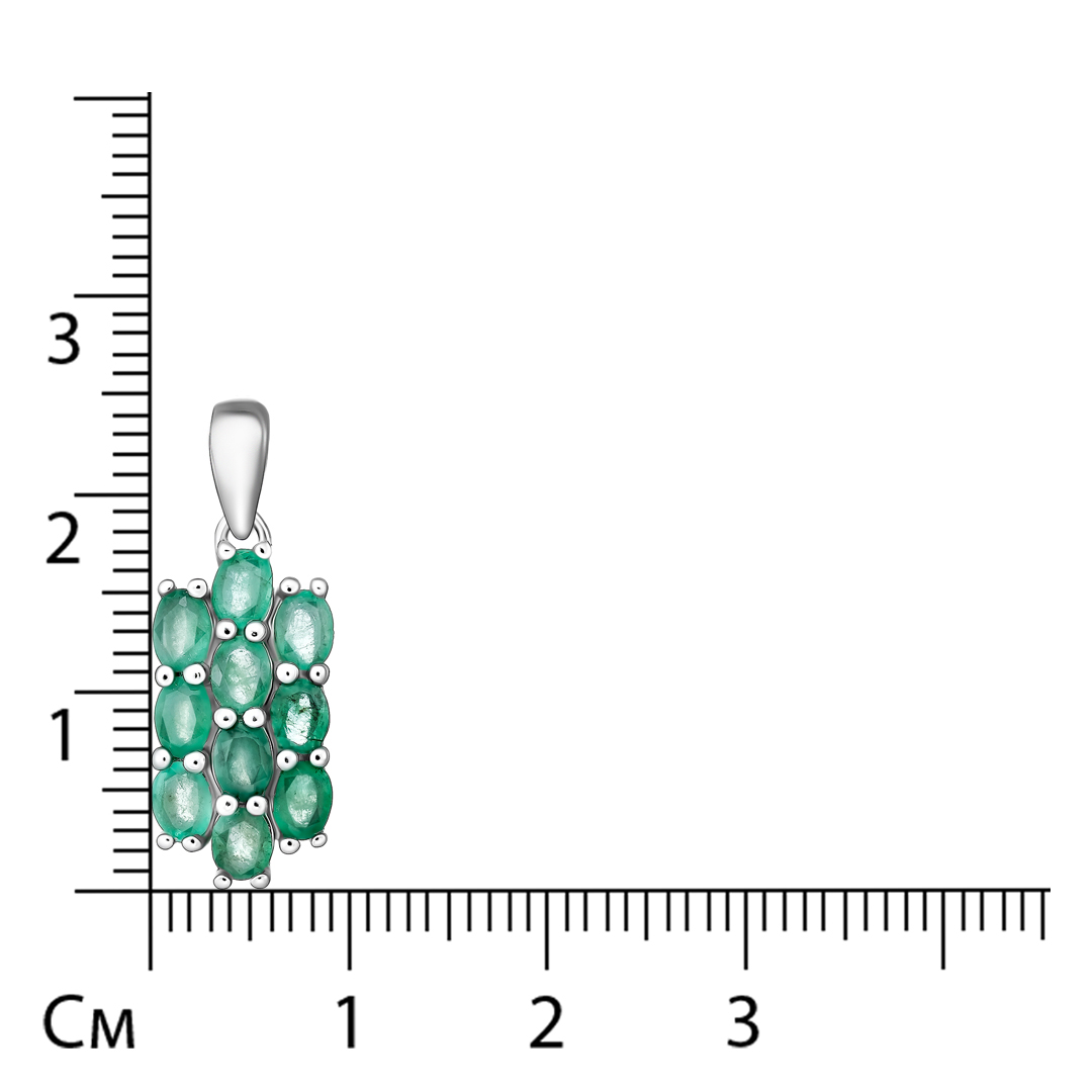 Серебряная подвеска с изумрудами