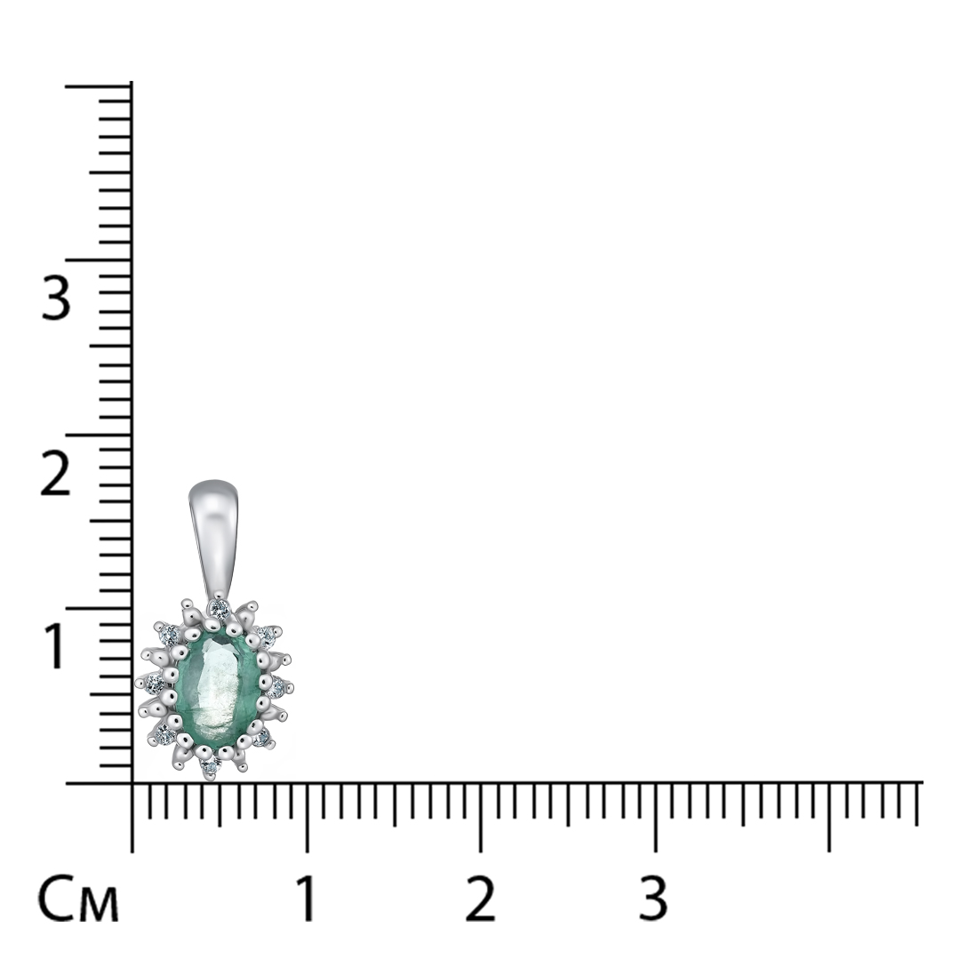 Серебряная подвеска с изумрудом