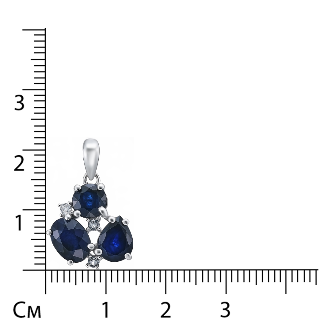 Серебряная подвеска с сапфирами