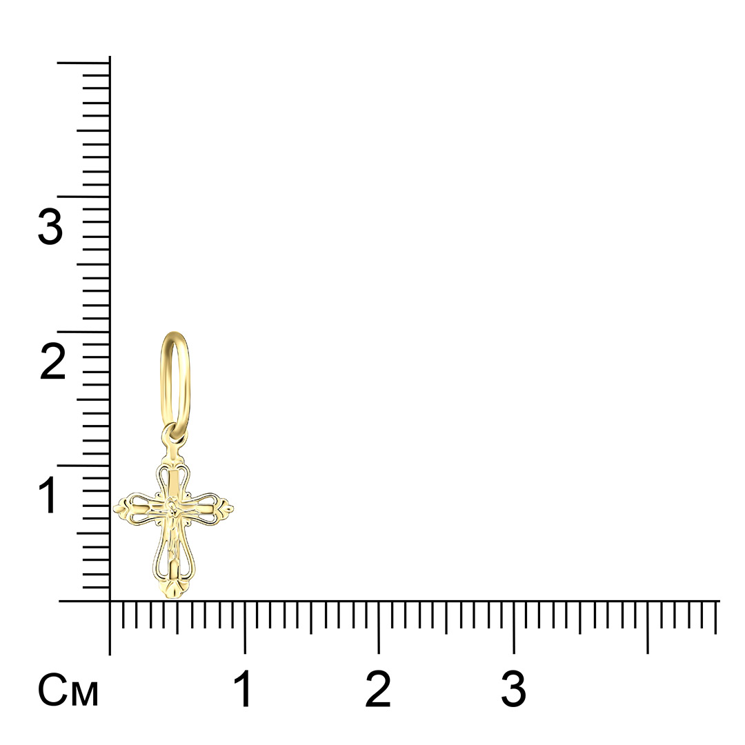 Подвеска-крест из желтого золота