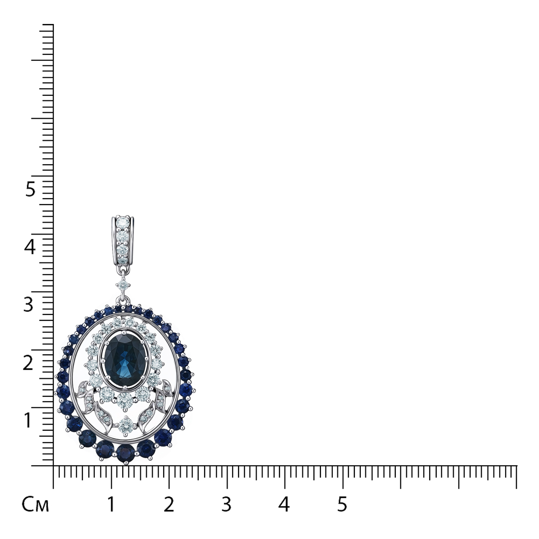 Подвеска из белого золота с сапфирами