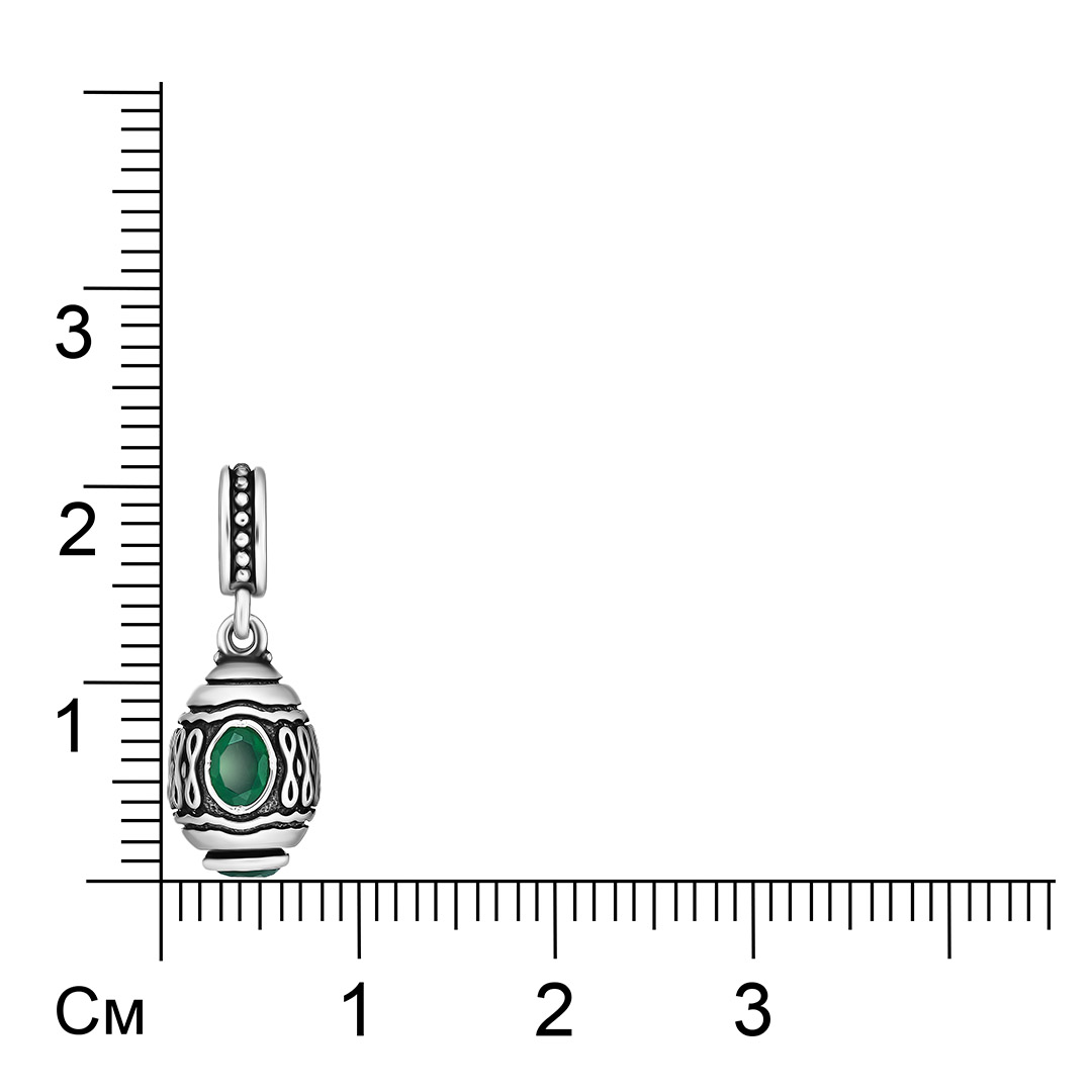 Серебряная подвеска с агатами "Пасхальное яйцо"