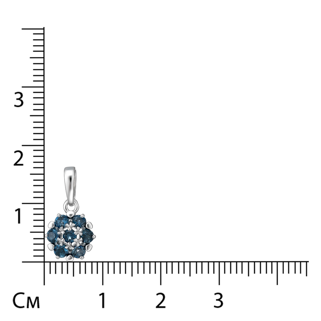 Серебряная подвеска 925 пробы; вставки 7 Топаз Лондон;