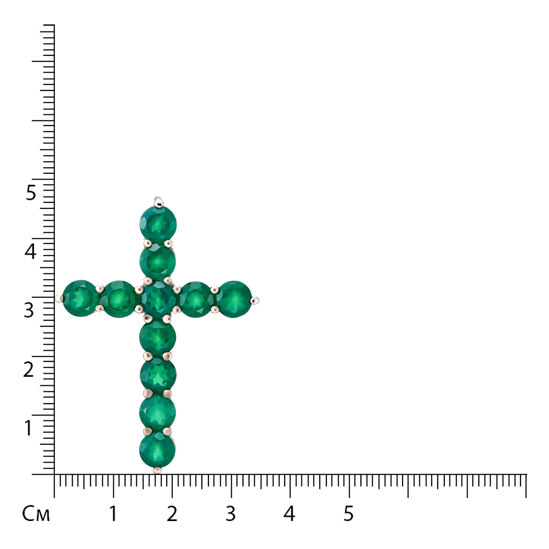 Серебряная подвеска-крест с агатами