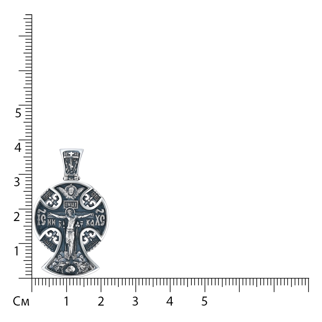 Серебряная подвеска-крест 925 пробы; оксидирование;