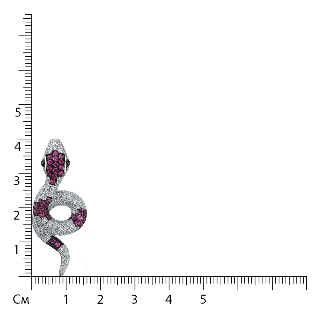 Серебряная подвеска с кубическим цирконием "Змея"