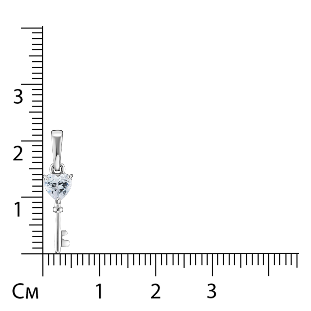 Серебряная подвеска 925 пробы; вставки 1 Фианит бесцв.;