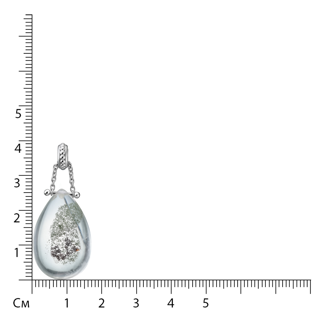 Серебряная подвеска с фантомным кварцем