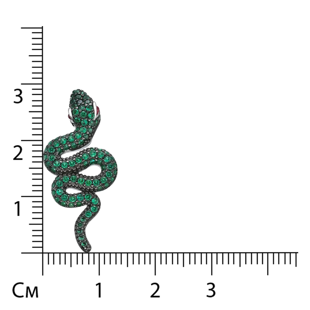 Серебряная подвеска с кубическим цирконием "Змея"