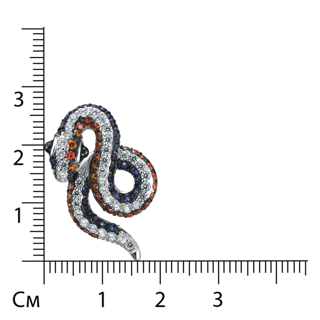 Серебряная подвеска с кубическим цирконием "Змея"