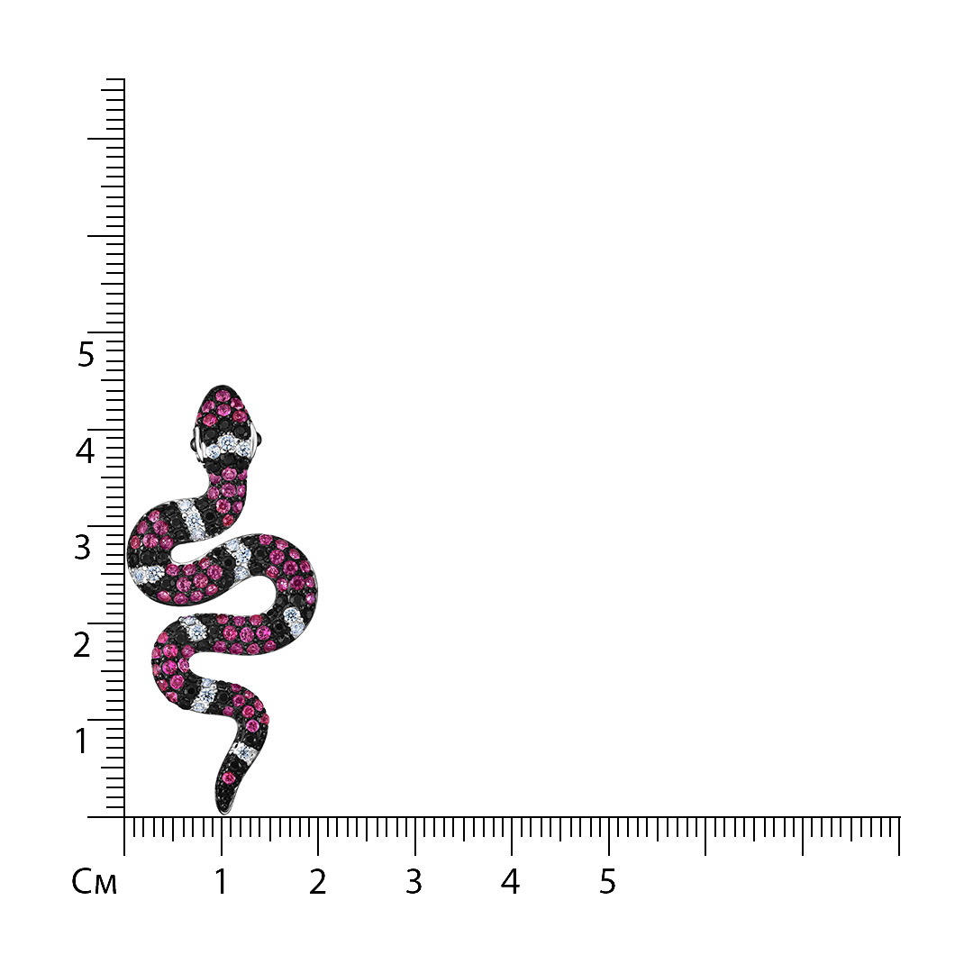 Серебряная подвеска с кубическим цирконием "Змея"