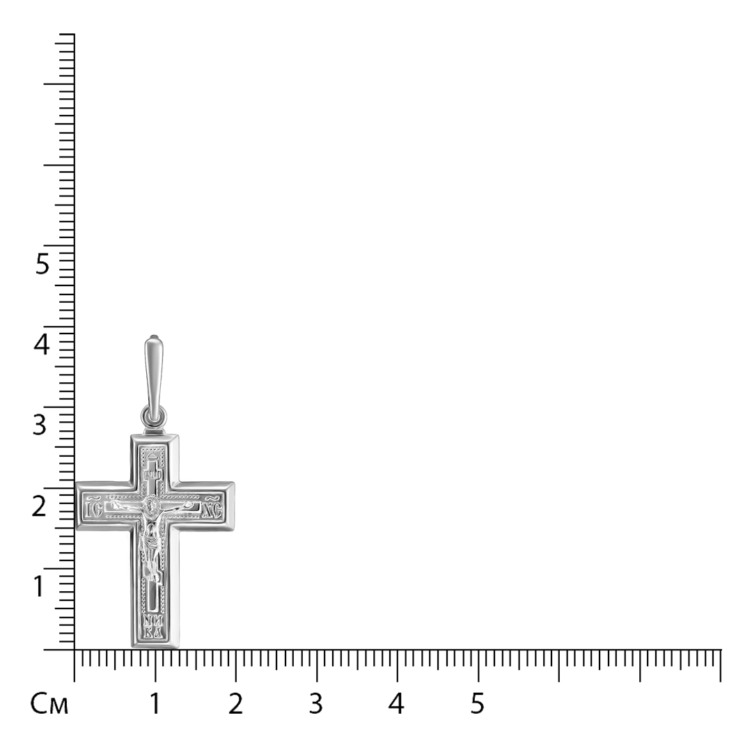 Подвеска-крест из белого золота