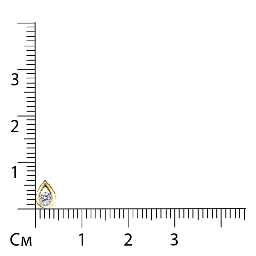 Подвеска из желтого золота с кубическим цирконием