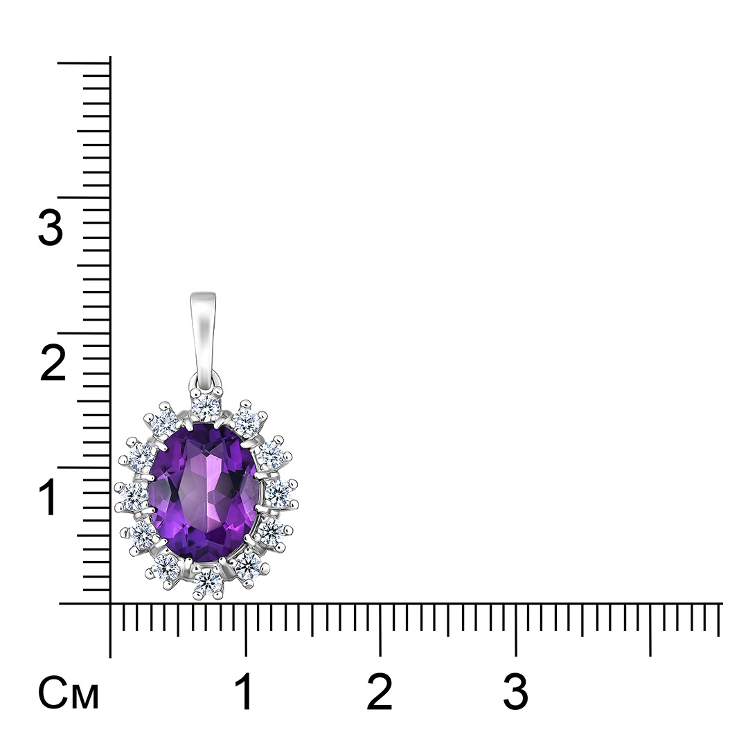 Серебряная подвеска с аметистом