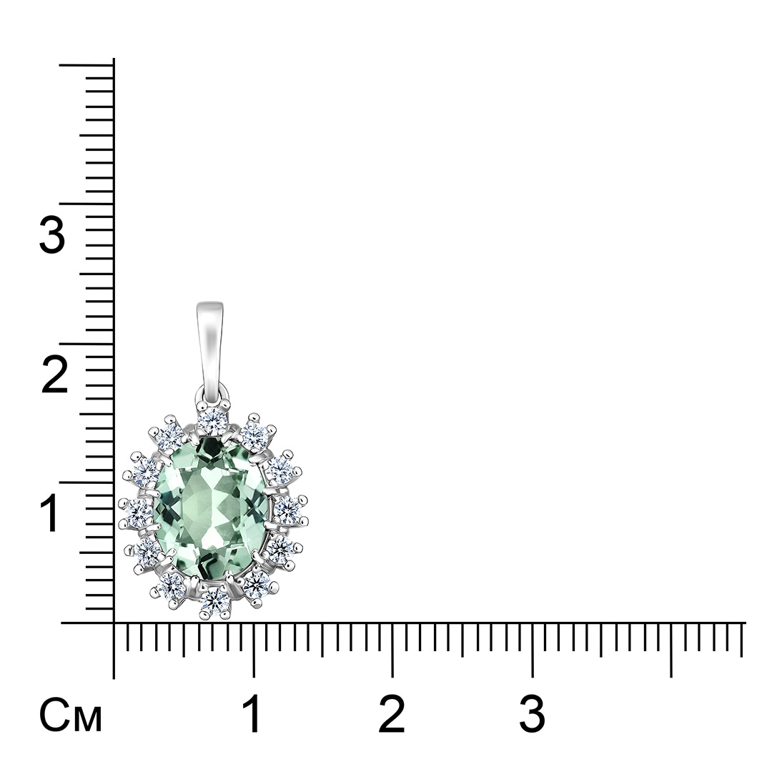 Серебряная подвеска с празиолитом