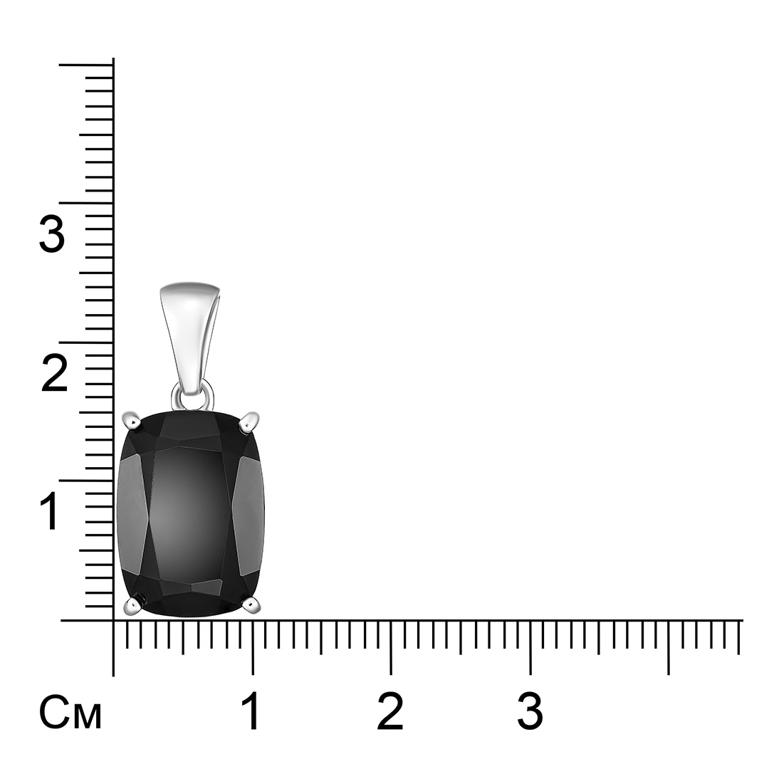 Серебряная подвеска 925 пробы; вставки 1 Шпинель черн.7,15ct;