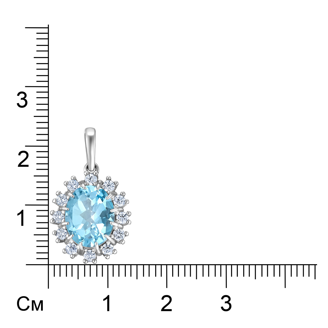 Серебряная подвеска с топазом