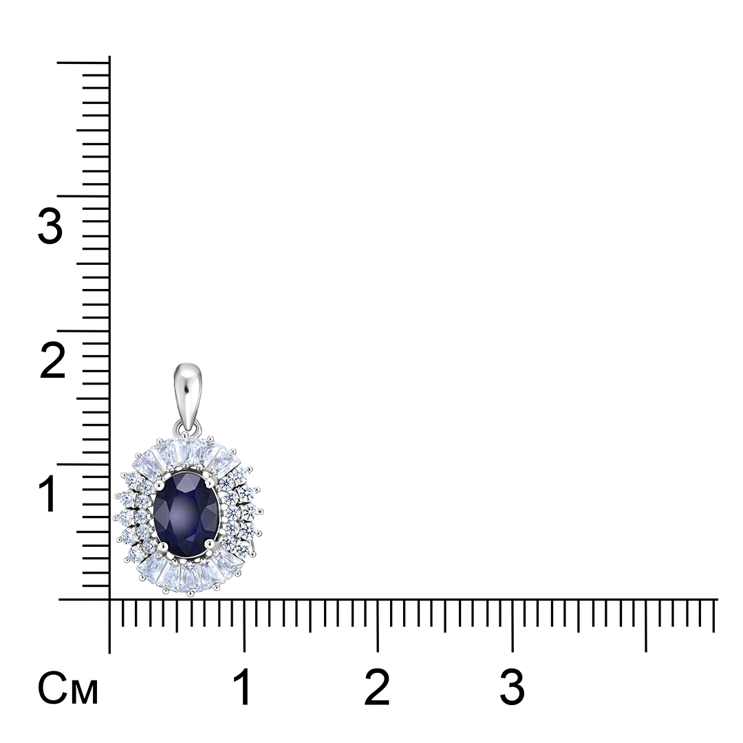 Серебряная подвеска с сапфиром