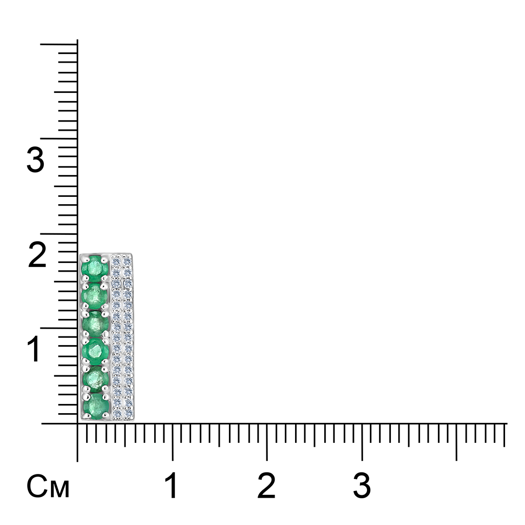 Серебряная подвеска с изумрудами