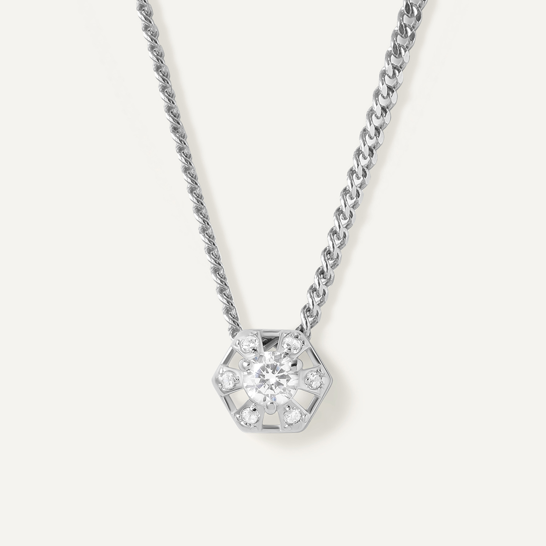 Подвеска из белого золота с фианитами