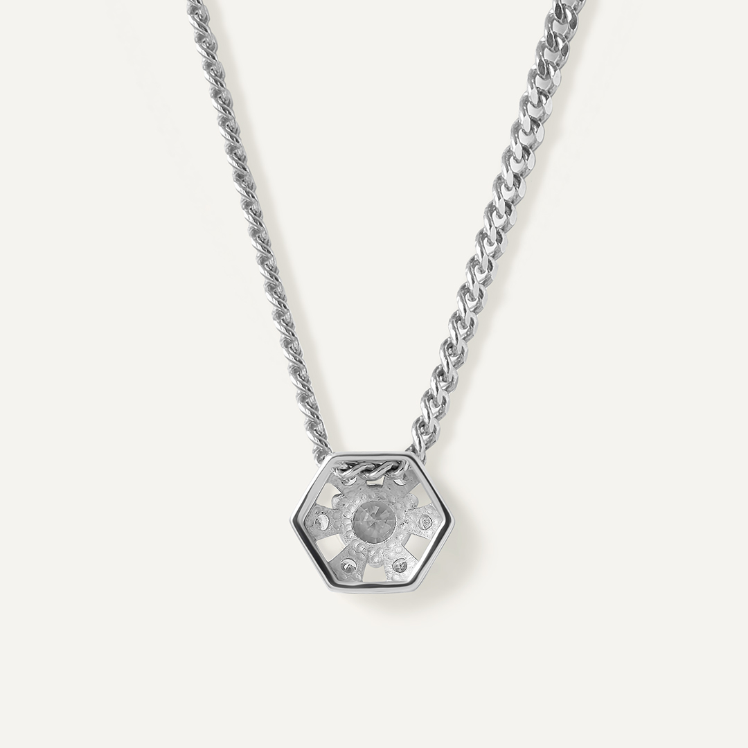 Подвеска из белого золота с фианитами