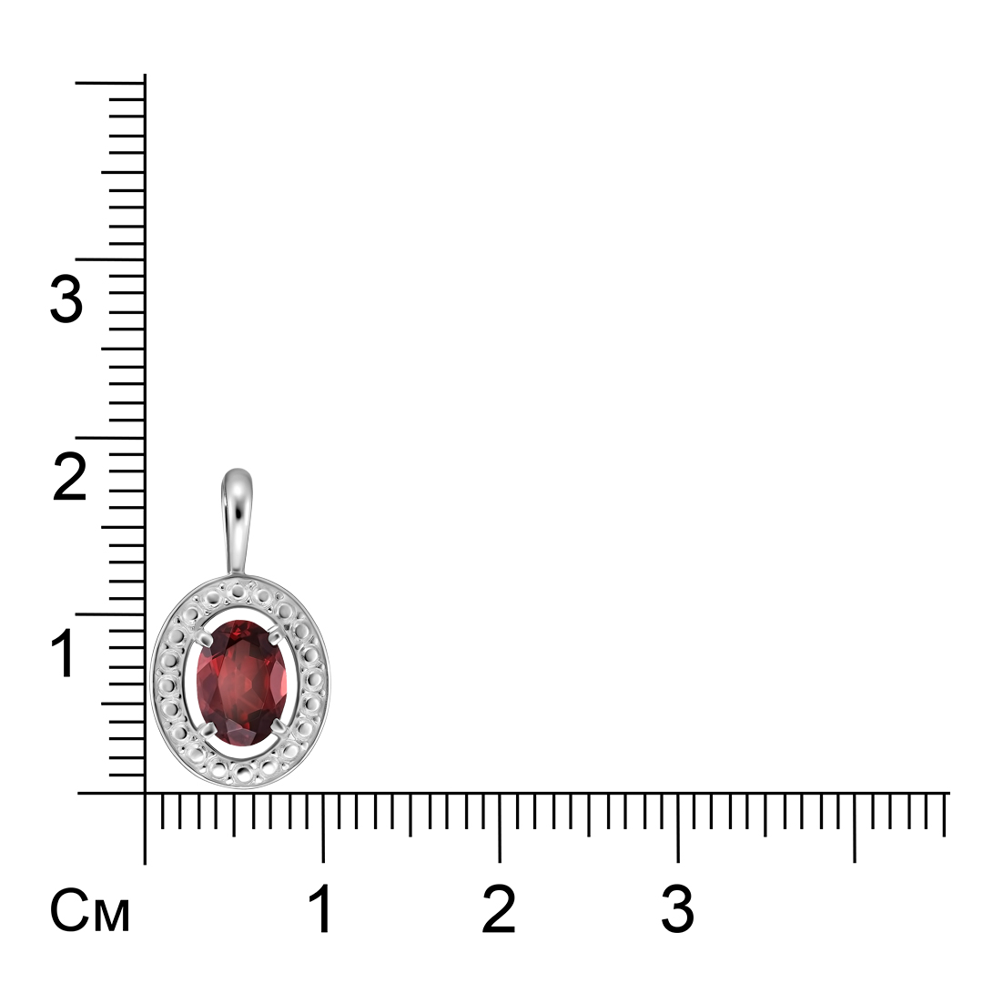 Серебряная подвеска с гранатом
