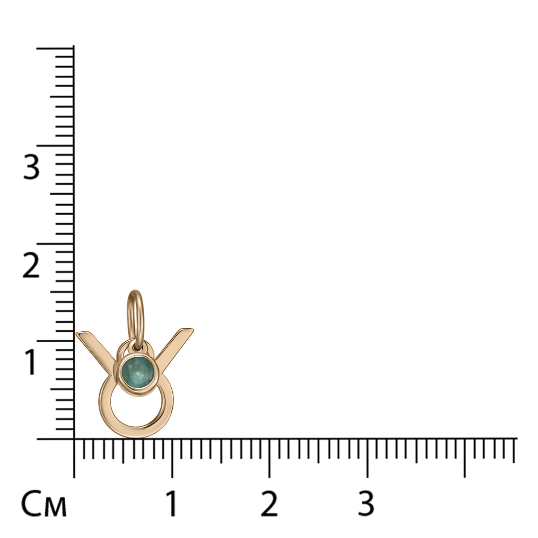 Подвеска из золота с изумрудом "Телец"