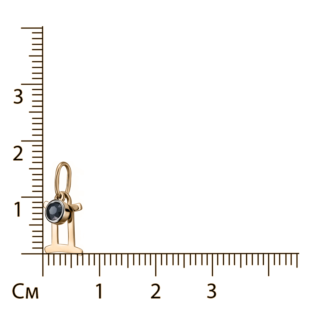 Подвеска из золота с сапфиром "Близнецы"