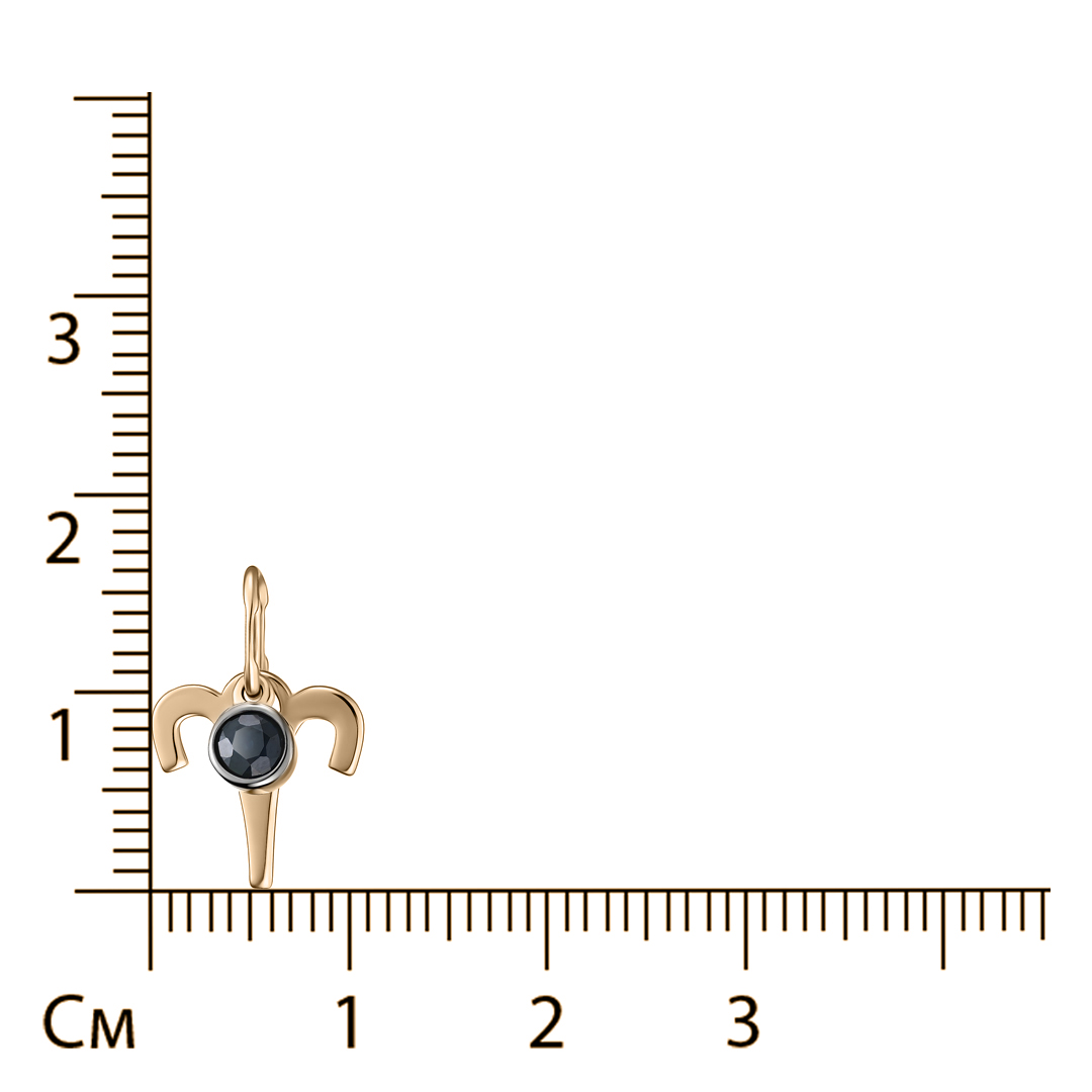 Подвеска из золота с сапфиром "Овен"